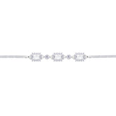 Asfour Crystal Box Chain Bracelet With Emerald Design In 925 Sterling Silver-BD0291